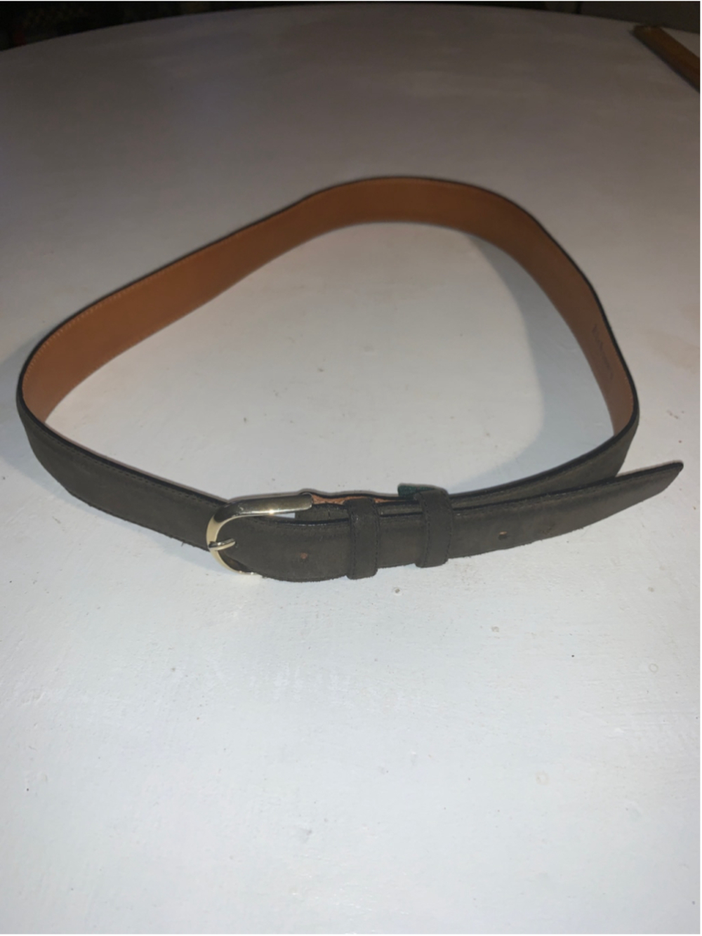Men's Rickson's suede Leather Belt Size 34 Brown and Tan